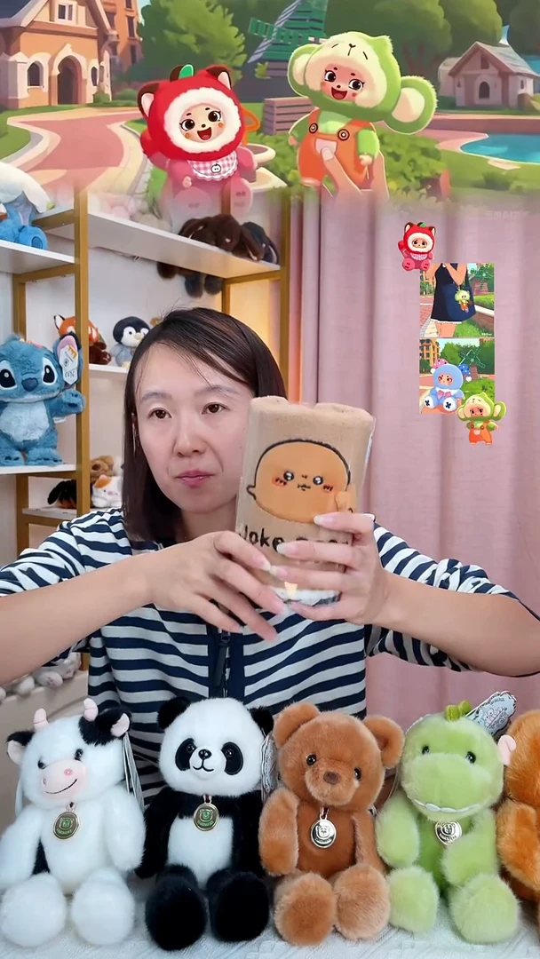 毛绒棕色自嘲熊毛巾