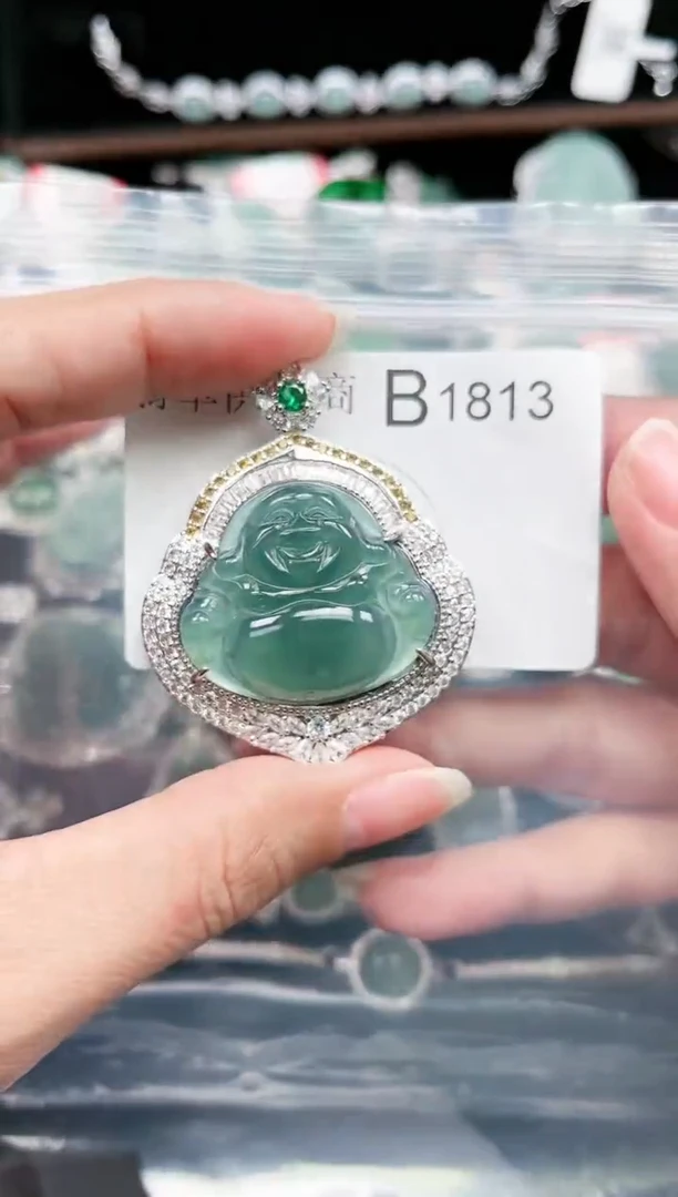 【闪购商品】翡翠颈饰未镶嵌赠皮绳1813