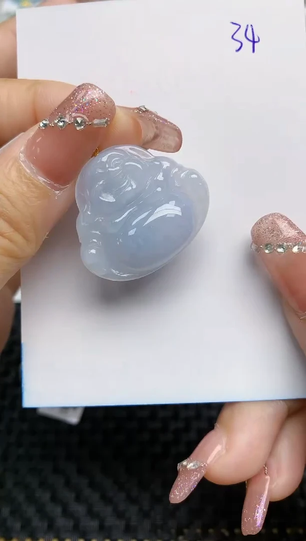 【闪购商品】翡翠颈饰18K金镶嵌天然A货翡翠 34