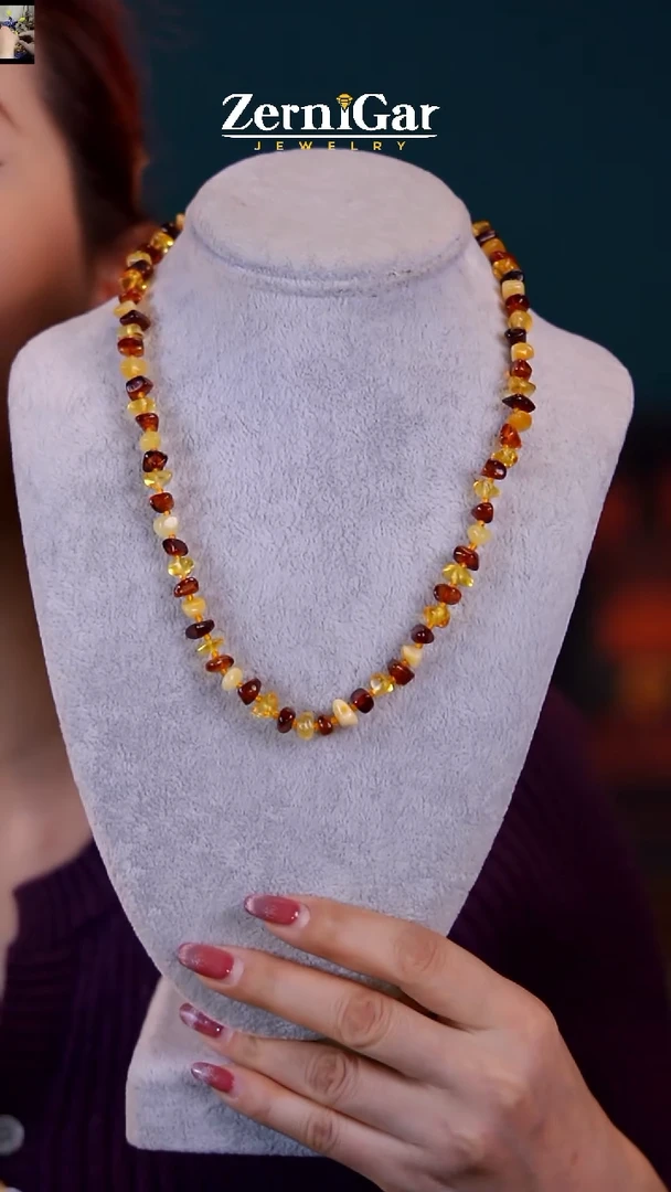 【闪购商品】琥珀颈饰未镶嵌天然琥珀项链50cm