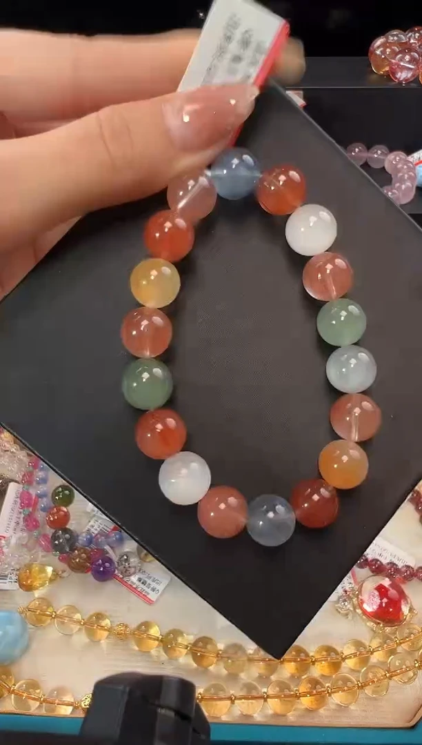 水晶手串未镶嵌Q彩兔毛手串10m+ JP51678 宋