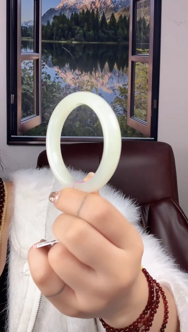 未镶嵌手镯和田玉白玉手镯52mm