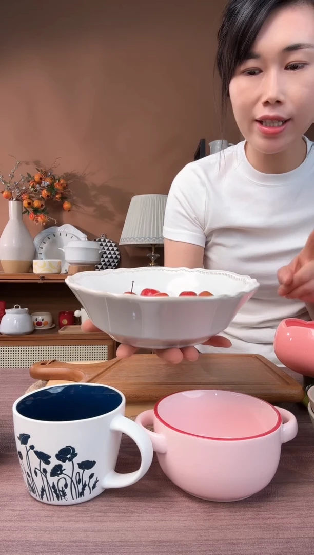 陶瓷8英寸花边麻绳碗微瑕