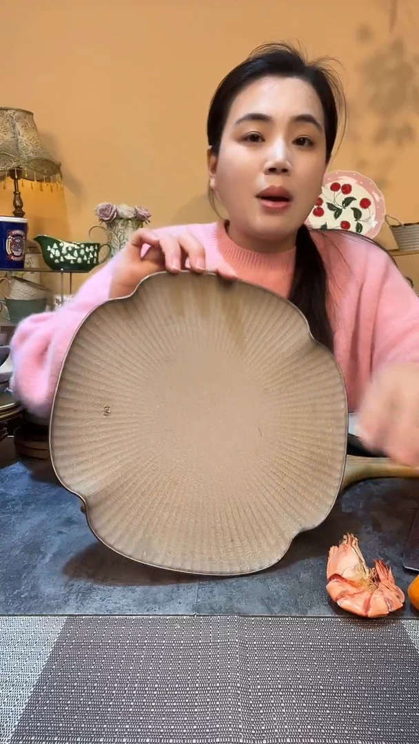 瓷片瑕疵款 10.5英寸粗陶盘 介意勿拍