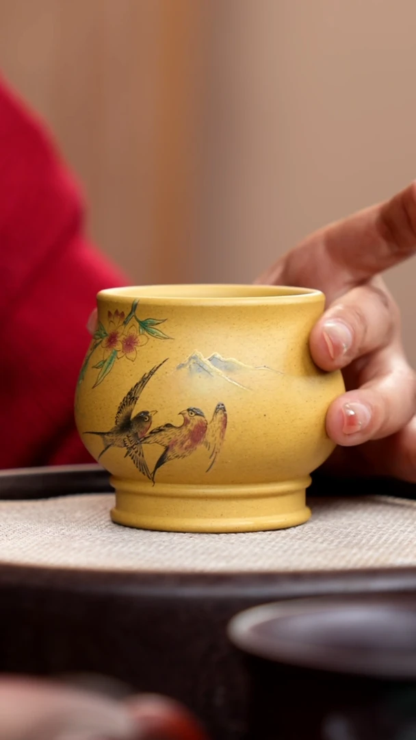 【闪购商品】紫砂茶壶本山绿双飞燕主人杯