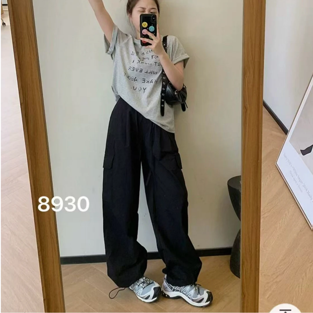 （柚子同款）ZJ春款宽松休闲牛仔工装裤8930