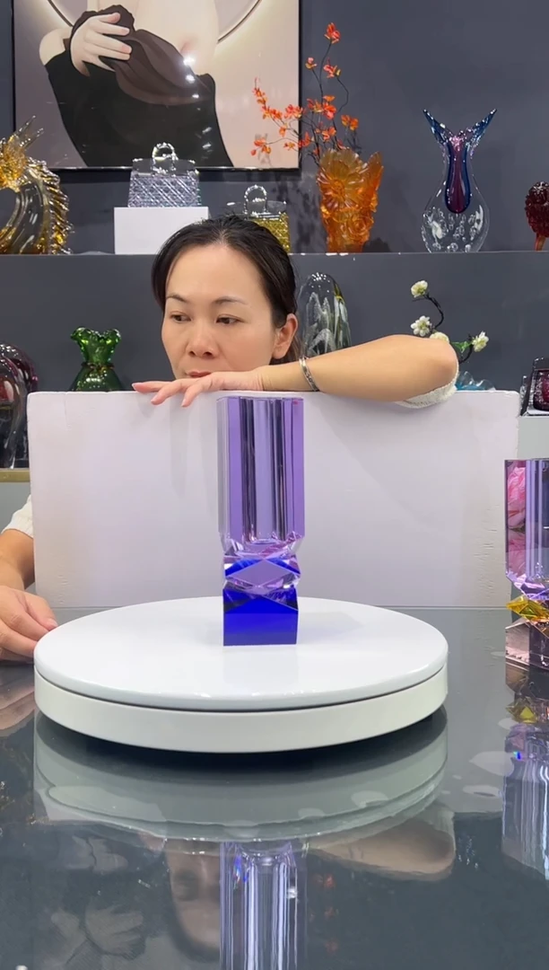 琉璃紫色水晶小花瓶