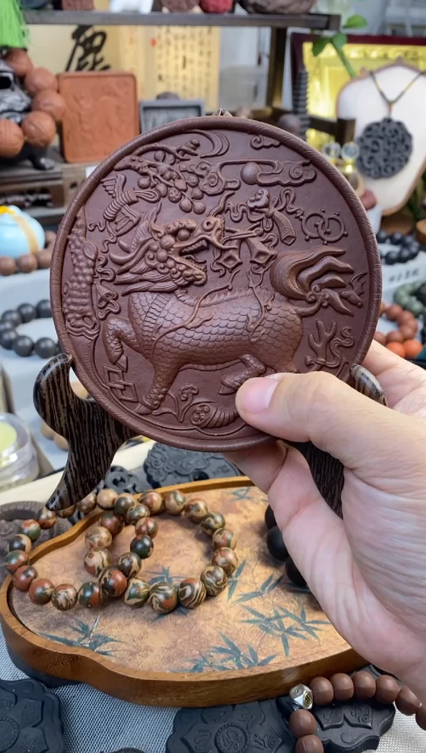 泥塑恒****歌大苏合合香摆件-麒麟壁