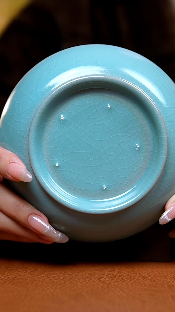 杯仿古天青纯手圆洗
