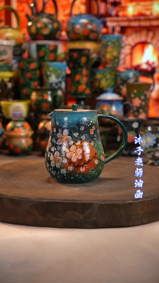 油画   釉下彩  壶