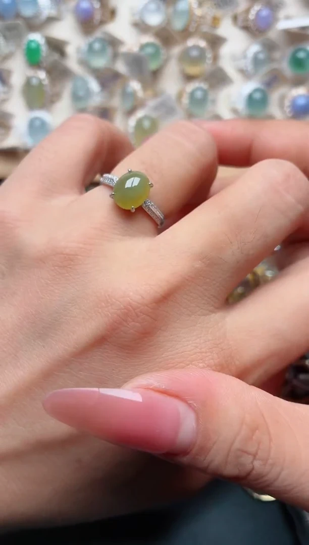 银S925镶嵌戒指翡翠.