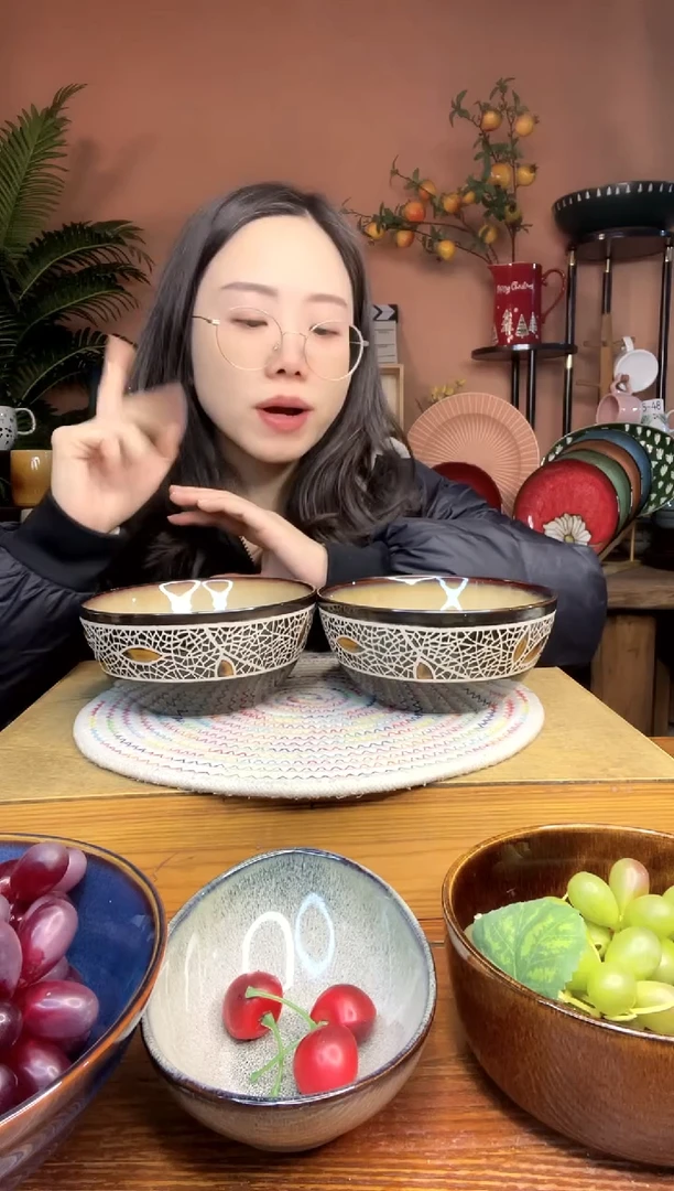 陶瓷6.3英寸树叶面碗 2件 微瑕疵