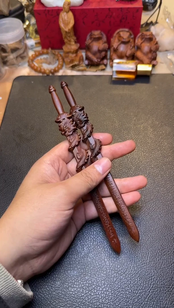 【闪购商品】枣木把件雷击枣木盘龙剑一把