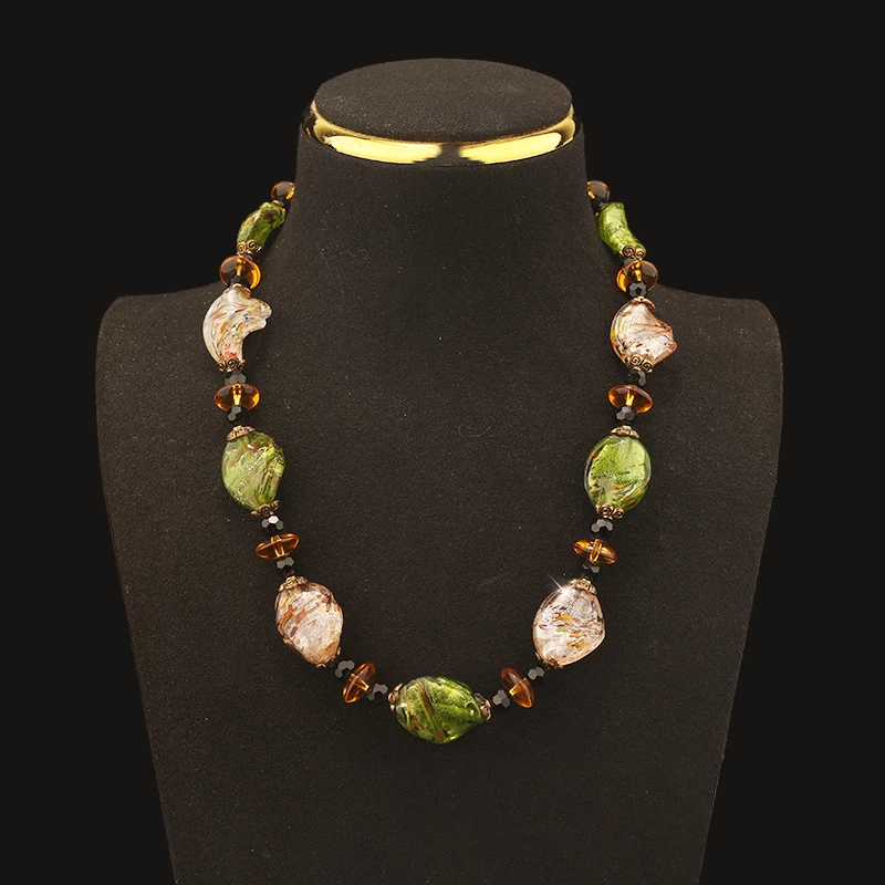 一漾 铜合金合成锆石项链 手工串珠 时尚气质项链