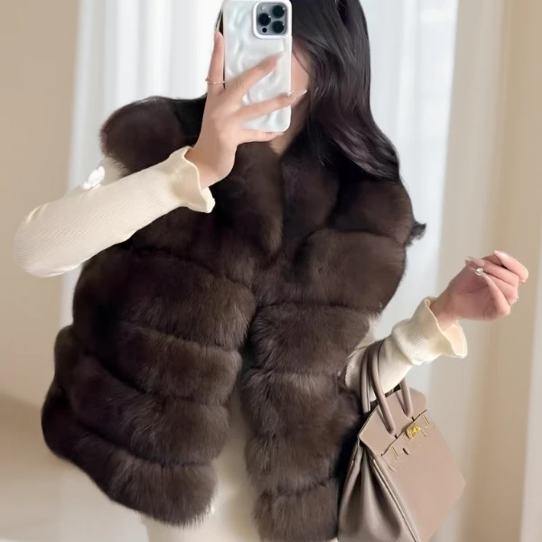 (柏林热吻) 新款芬兰狐狸毛马甲