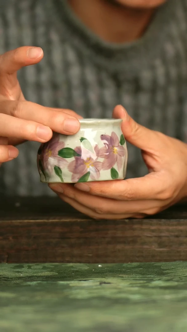 陶瓷青诗集手工手绘瓷器