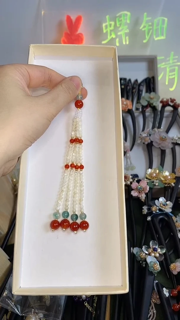 非金属木质颜*序长  美丽发簪