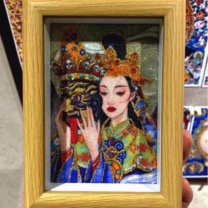 首饰展示架 扎基娘娘|扎基拉姆藏式财神小摆件，复古 木制古风国潮