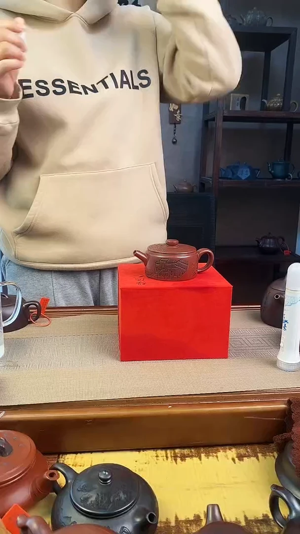 茶壶紫砂龙血砂扁嘴汉瓦【雪】