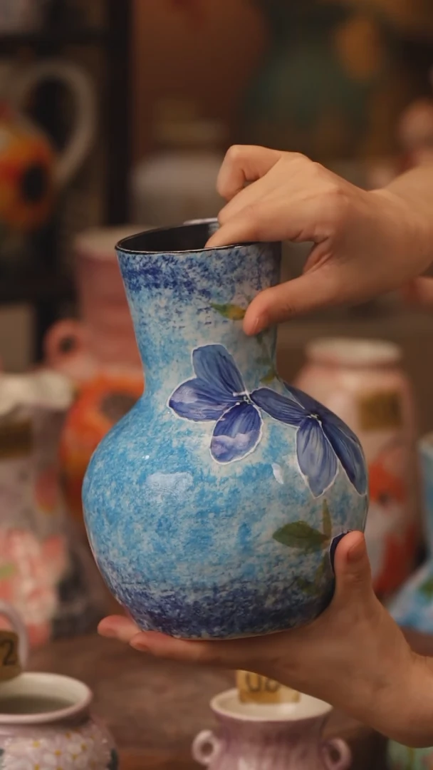 陶瓷431景德镇设计师手作花器摆件侘寂风