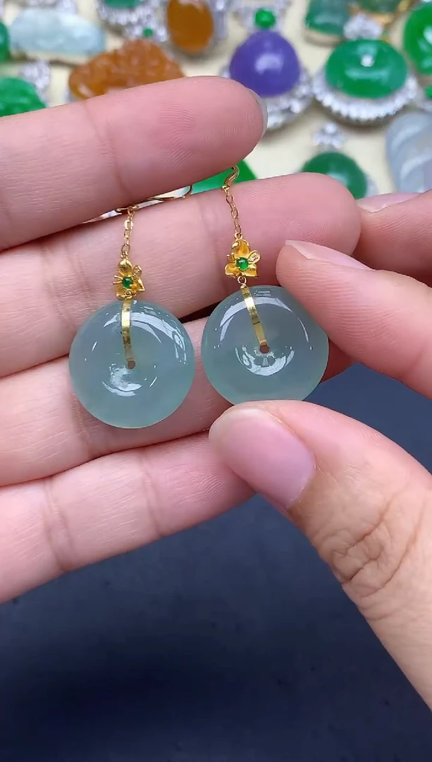 颈饰18K金镶嵌翡翠413-中国好珍宝