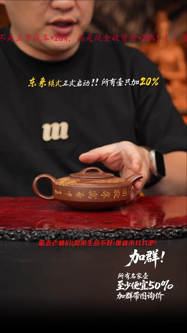 茶壶紫砂40 扁石,CYP,紫玉金砂
