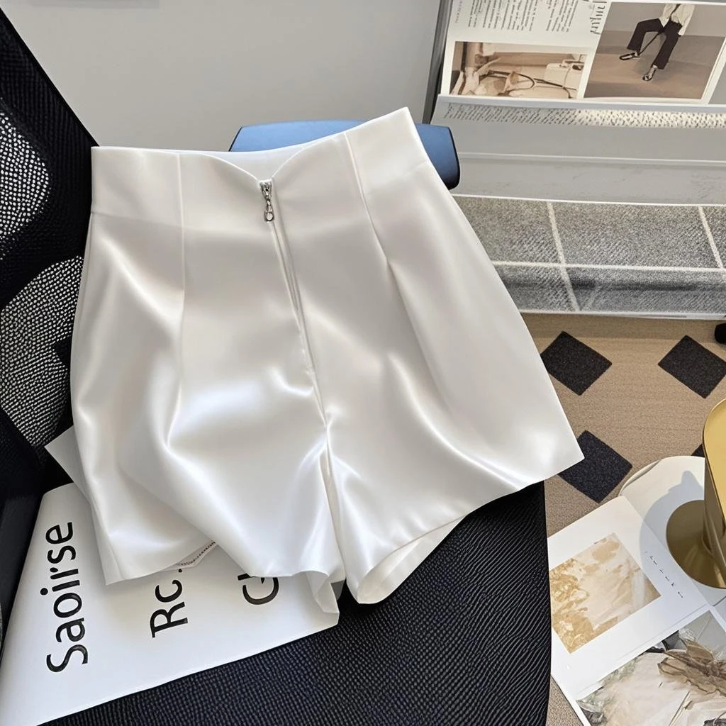 2025夏季新款今年流行时尚爆款休闲慵懒百搭气质高腰直筒短裤女装