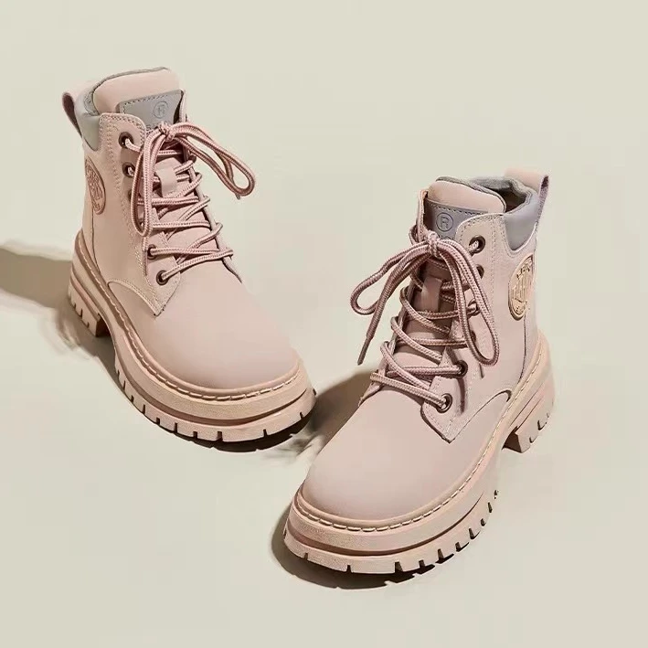 【雪地城邦】厚底马丁靴女款秋冬2023新款高跟内增高小个子定制款