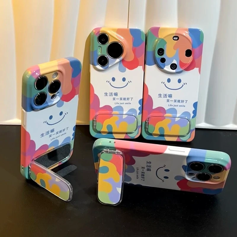 涂鸦笑脸适用苹果16iPhone15华为vivo小米15oppo菲林手机壳防摔女
