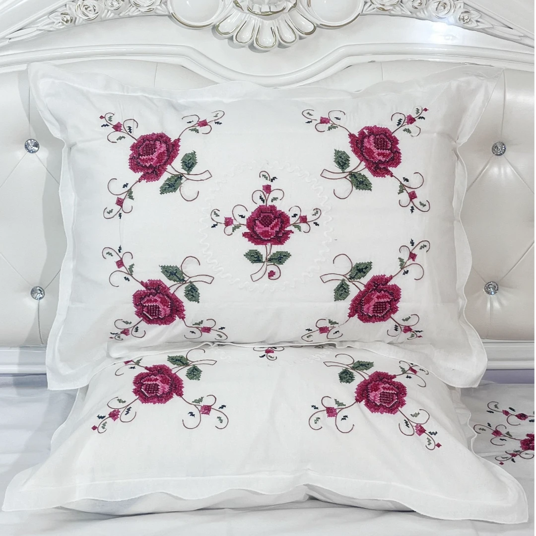 9999-棉布刺绣枕套-YASTUK-50X70