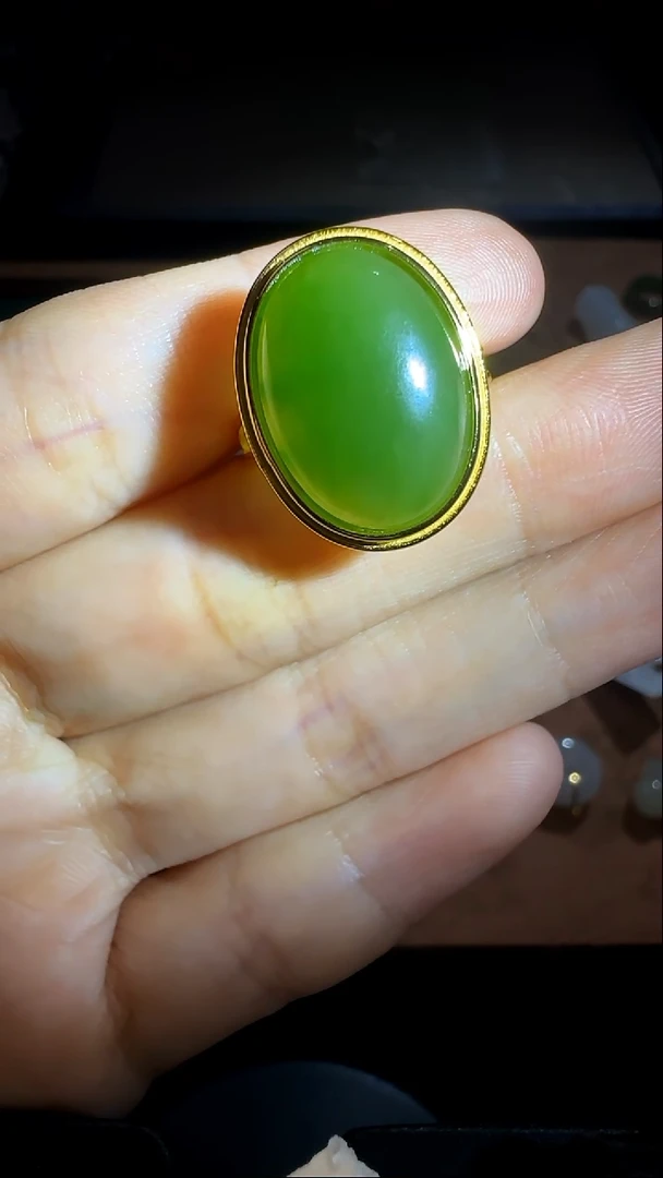 吊坠(不含链)银S925镶嵌和田玉和田玉碧玉大蛋面