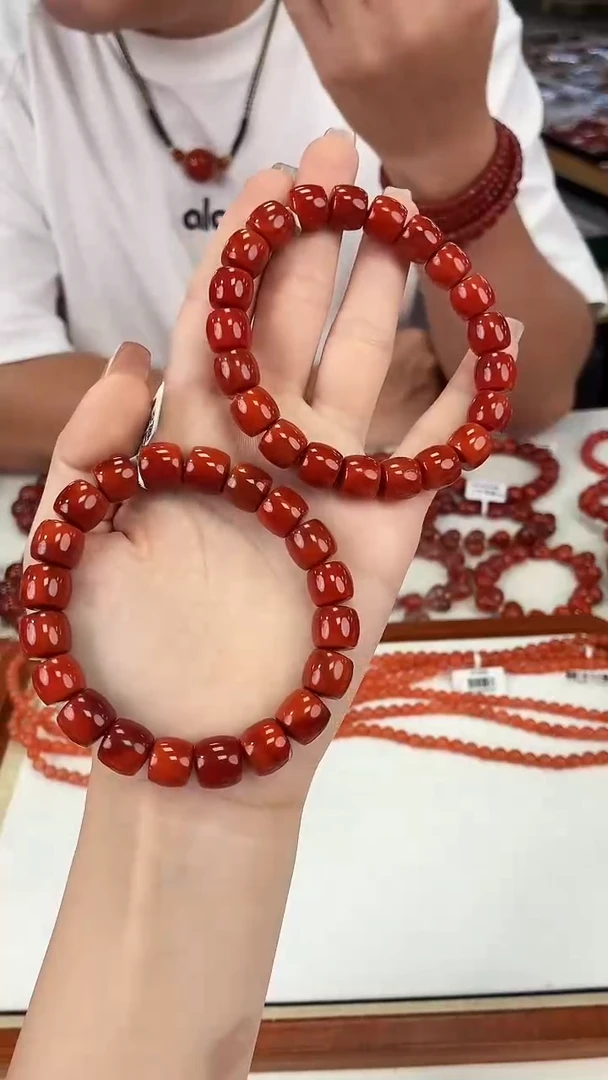 南红玛瑙瓦西直切手串10+未镶嵌（多样式发其一）