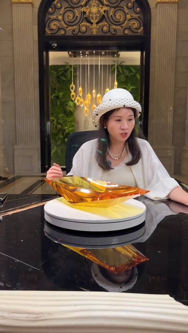 摆件AJ1111072冰湖琥珀金艺术果盘