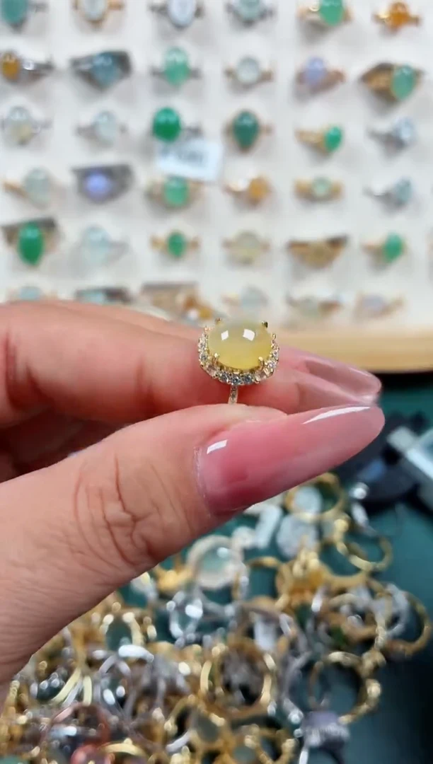 银S925镶嵌戒指翡翠.