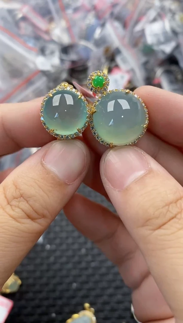 银S925镶嵌戒指翡翠444   1