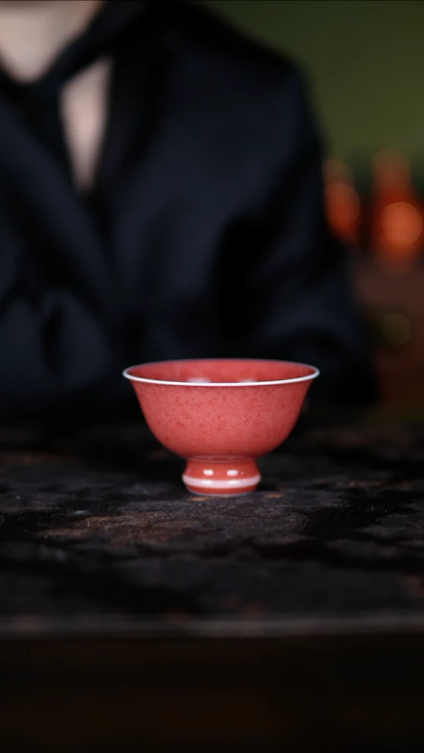 杯子景德镇纯手工陶瓷豇豆红