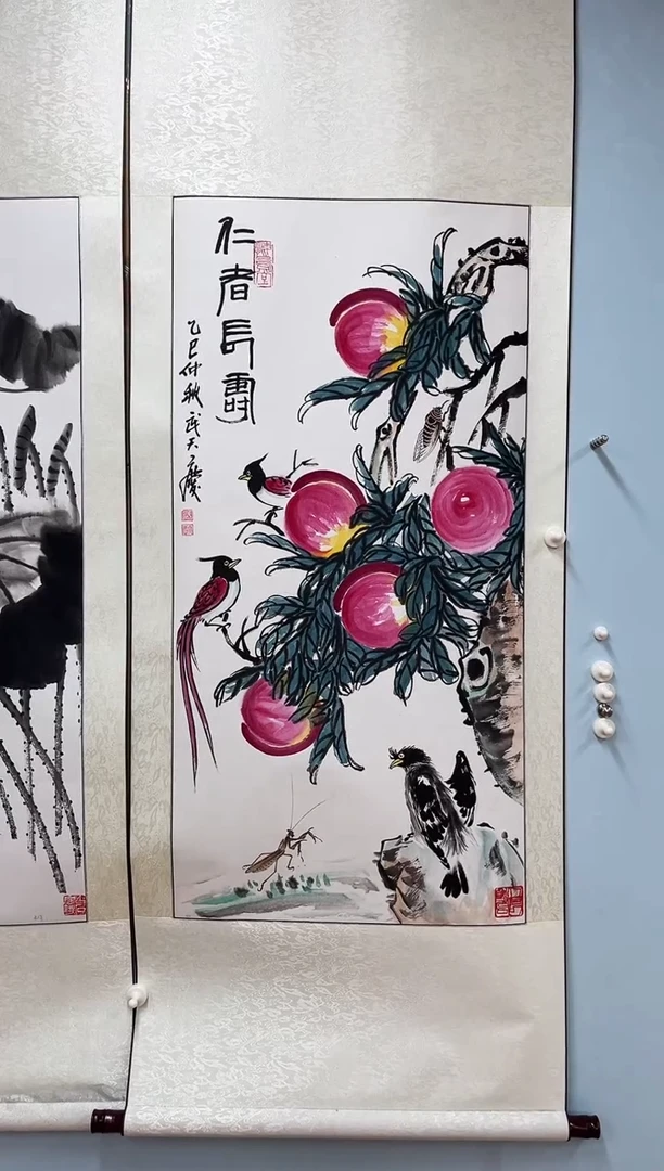 国画武天庆老师仁者长寿