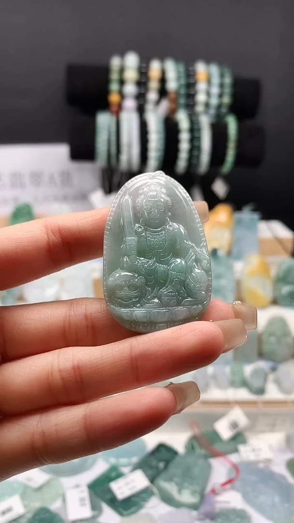吊坠(不含链)未镶嵌翡翠66 文殊菩萨吊坠（兔）