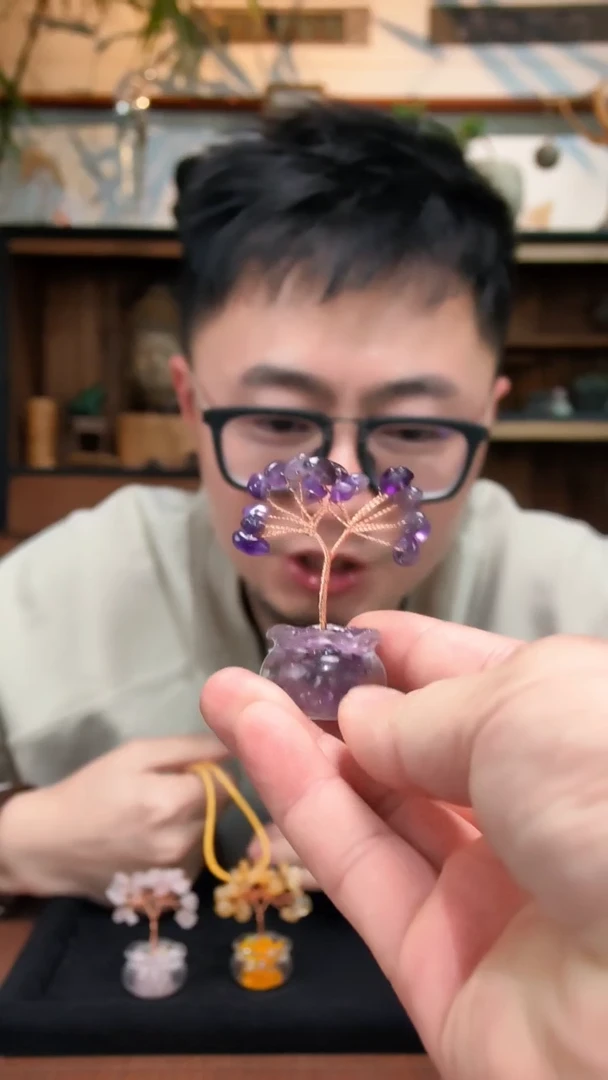 水晶摆件未镶嵌紫水晶小智慧树DN