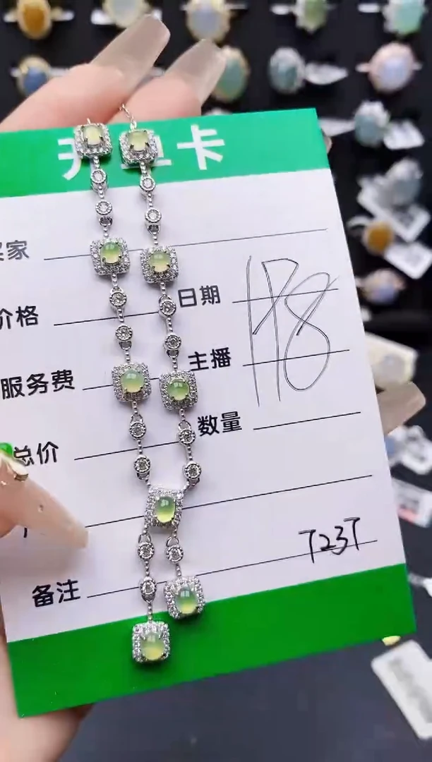 翡翠戒指银S925镶嵌7237