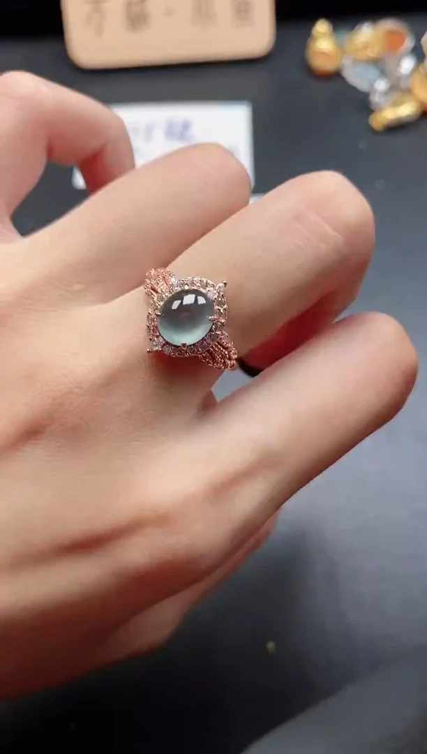 银S925镶嵌戒指翡翠51151