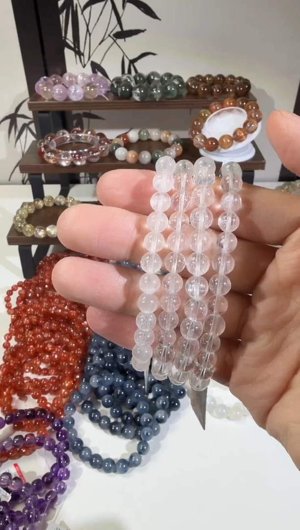 水晶摆件未镶嵌SJ-70巴西拉丝白兔毛手串