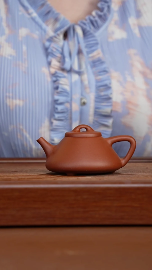 茶壶紫砂纯红降坡子冶石瓢