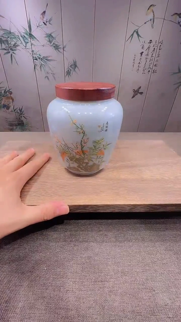 @微光茶器岁朝图茶叶罐G1083