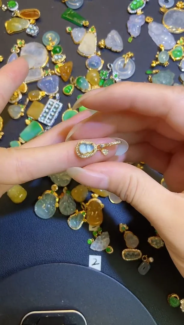 吊坠(不含链)银S925镶嵌翡翠天然A货翡翠