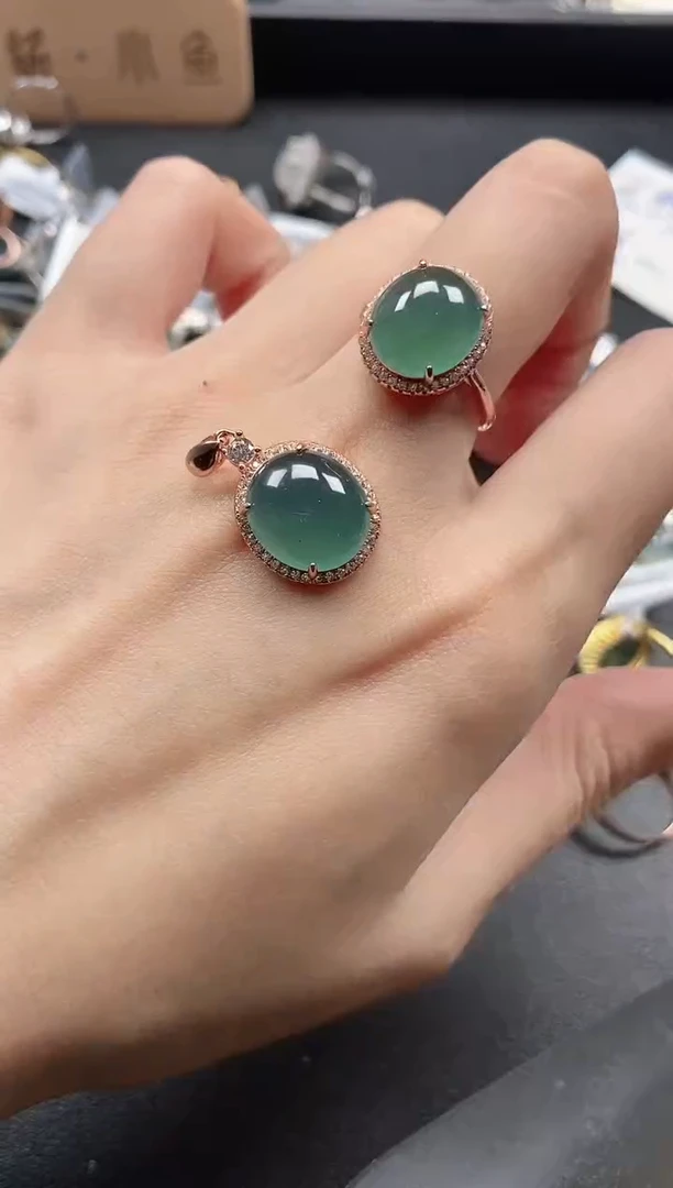 银S925镶嵌戒指翡翠51151