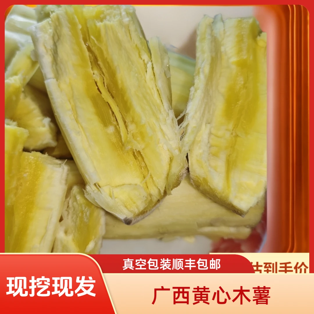 融水县三防镇农家传统种植现摘现发粉糯绵甜华南9号黄心蛋黄木薯