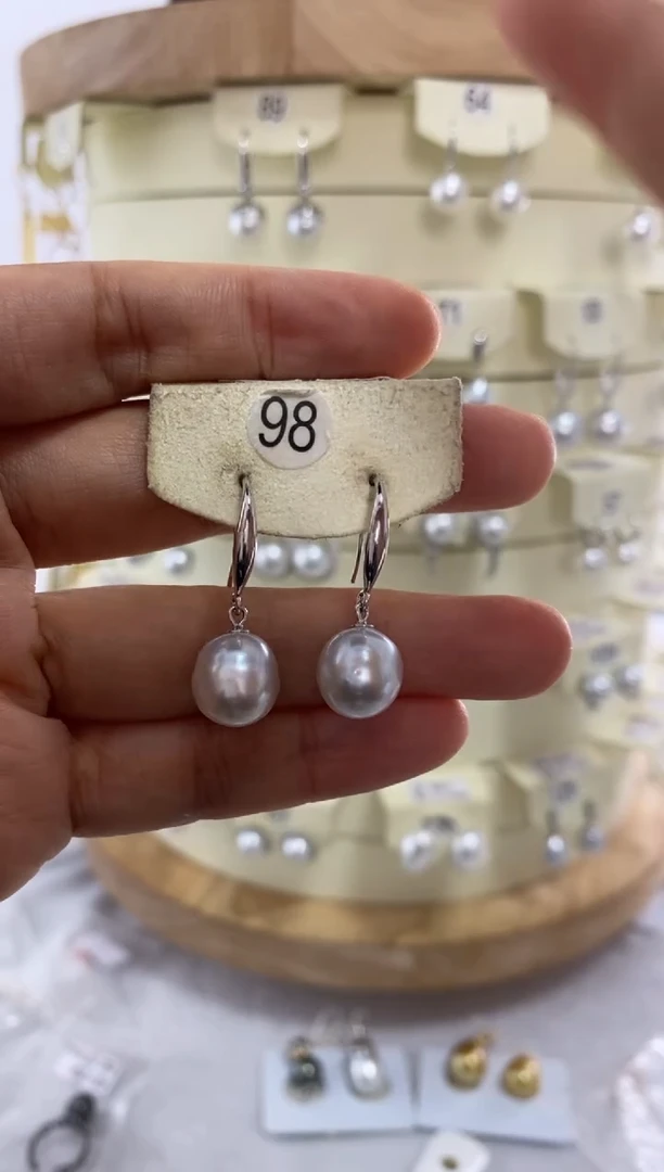 【闪购商品】海水珍珠耳饰银S925镶嵌澳白巴洛克