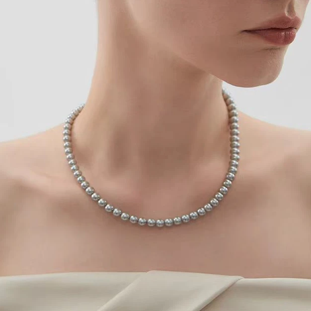 925银银制品 【哥哥】《暮色》极光银蓝灰项链4mmXJ45Y3101