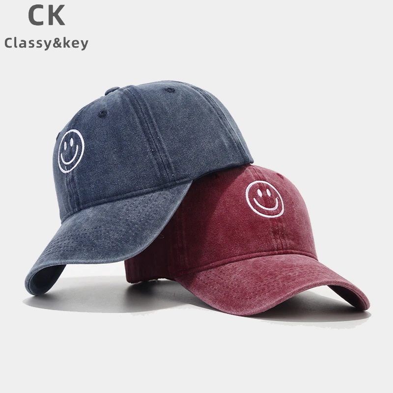 Classy key新加坡设计师联名款文艺软顶可爱笑脸鸭舌帽秋季棒球帽